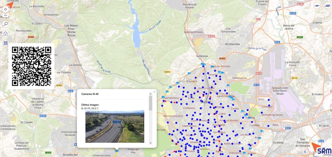 Ejemplo de Ipsilum Maps con cámaras de tráfico