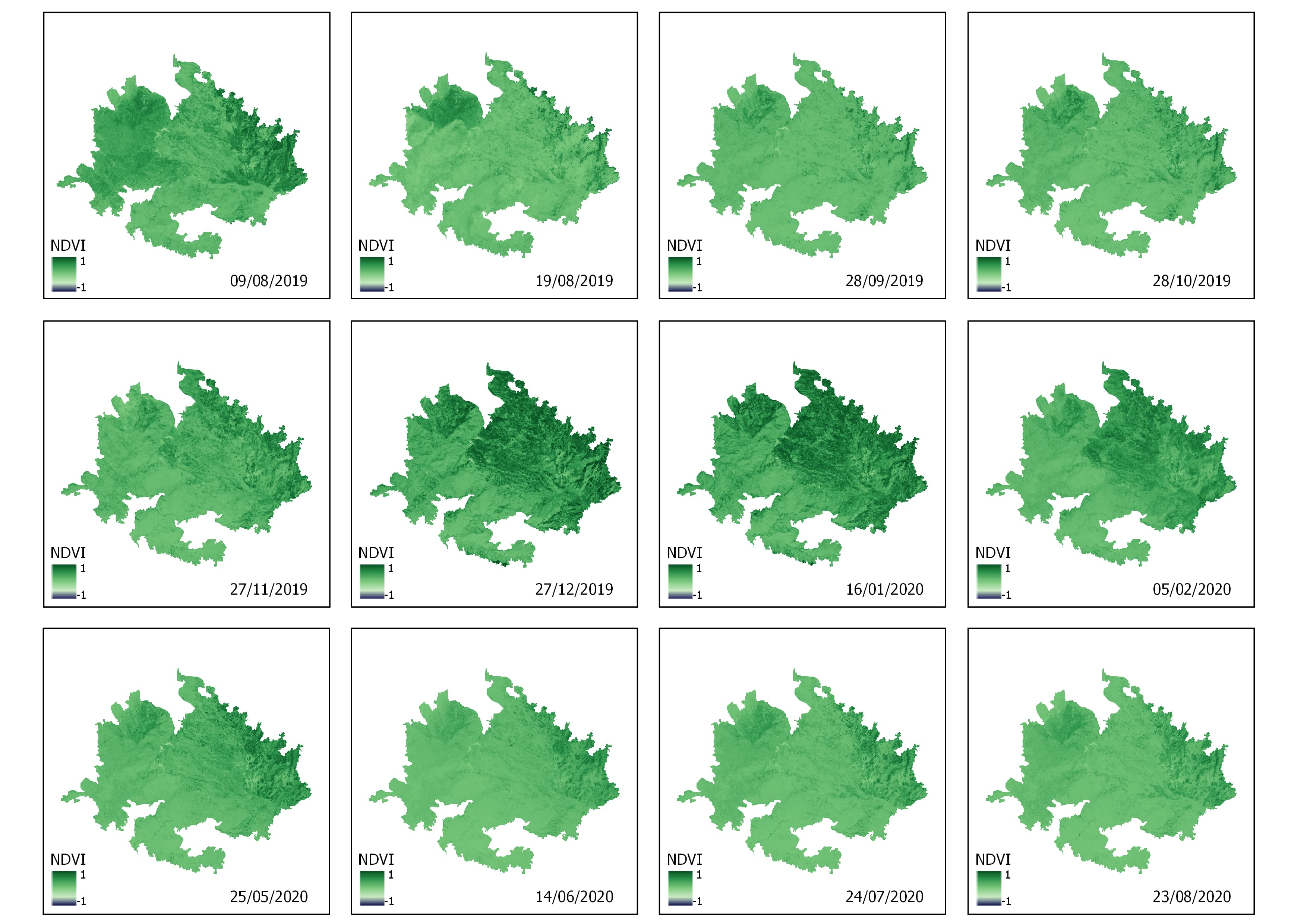 Composición cartográfica NDVI multi-temporal