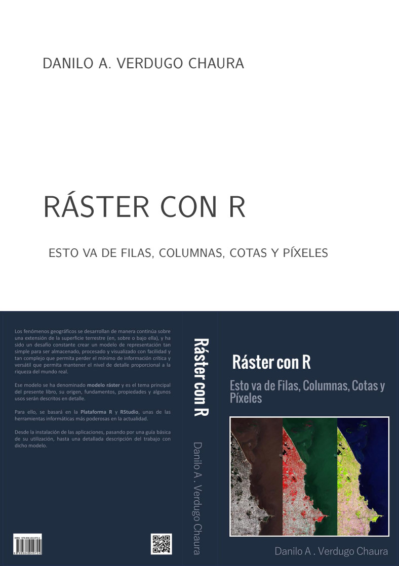 Portada del libro «Ráster con R. Esto va de filas, columnas, cotas y pixeles»