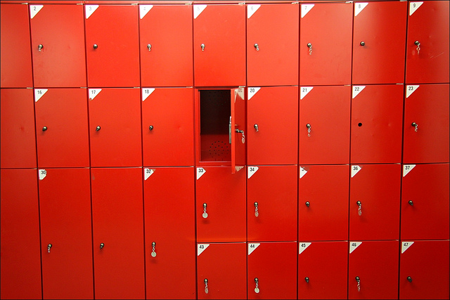 Open lock box at the Senckenberg Museum in Frankfurt am Main; Foto por Rupert Ganzer